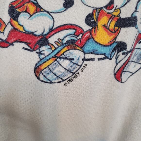 VTG 90s Mickey Unlimited Boxy Crop Drop Shoulder Sweatshirt XL Disney USA - Picture 3 of 9